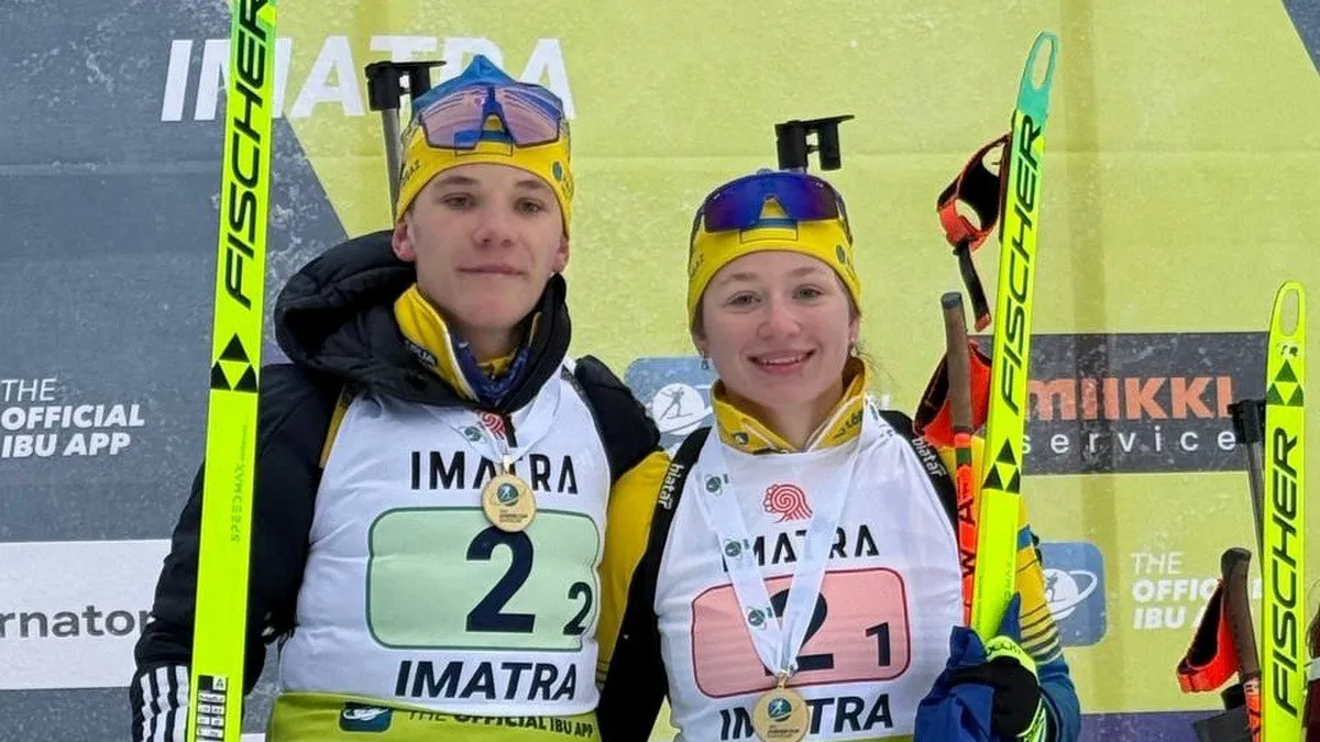 Україна виграла історичне золото на юніорському Євро-2026 з біатлону: перемогу здобули брат та сестра