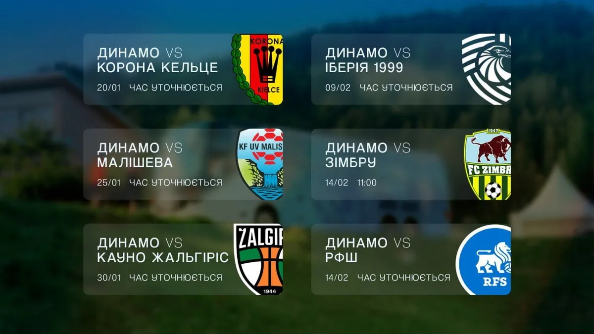 Балтійці, молдовани, грузини, поляки та косовари: розклад спарингів Динамо на зборах у Туреччині